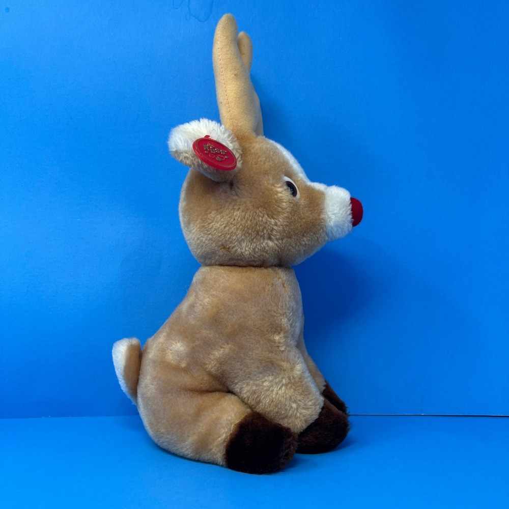Russ Berrie Plush Reindeer 14 inch Tan Vintage Musical Wind Up Rudolph 367 - Picture 6 of 17